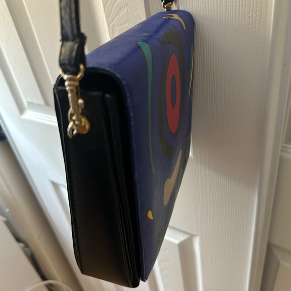 Abstract Cross Body Purse - Miro Inspiratioin -Red,Yellow, Green, Black on Blue - Picture 2 of 5